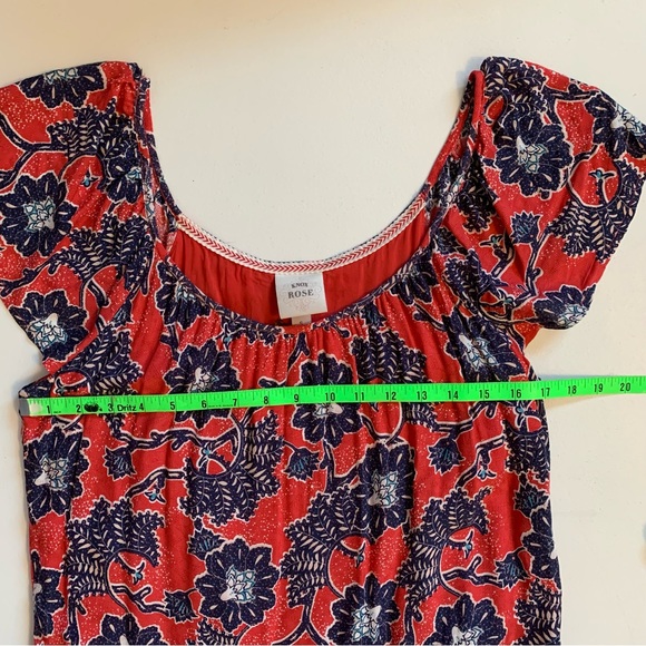 Knox Rose Red & Navy Blue Boho Short Sleeve Midi Dress Size Small *FLAWS* NWT - Picture 14 of 17